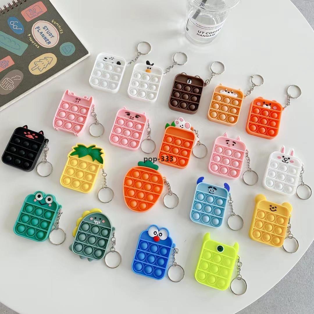 Decompression Push Bubble Sensory Toy for Autism Squishy Stress Reliever keychain Adult Kid Funny Anti-stress Fidget Reliver