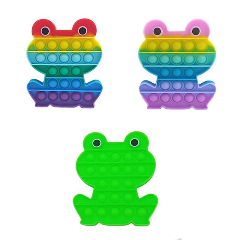 Fidget Toys 12*14CM Size Push its Decompression The Shape of Frog Characteristic Popper Bubble Fingertip Sensory Toy for Children Gifts