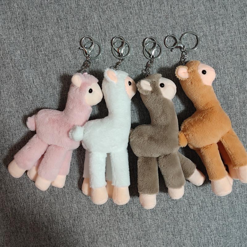 20cm cute Alpaca keychain plush toy high quality stuffed animals bag pendant gifts keyring