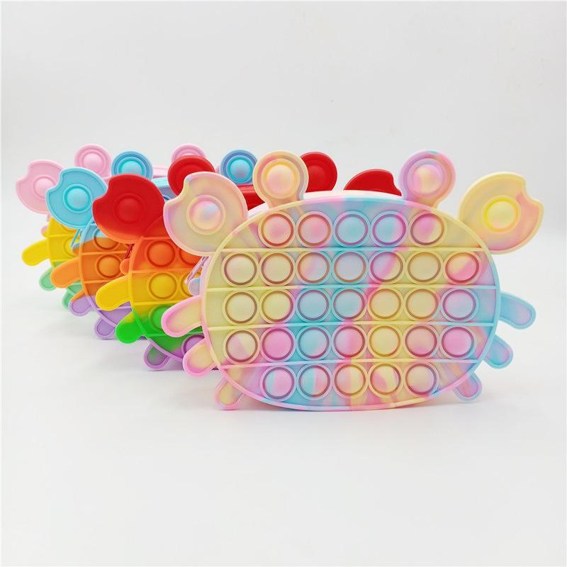Fidget Toys Christmas Crab Coin Purse Shoulder Bag Push Bubble Anti Stress Educational Children Adults Decompression Toy Surprise Wholesale In Stock S