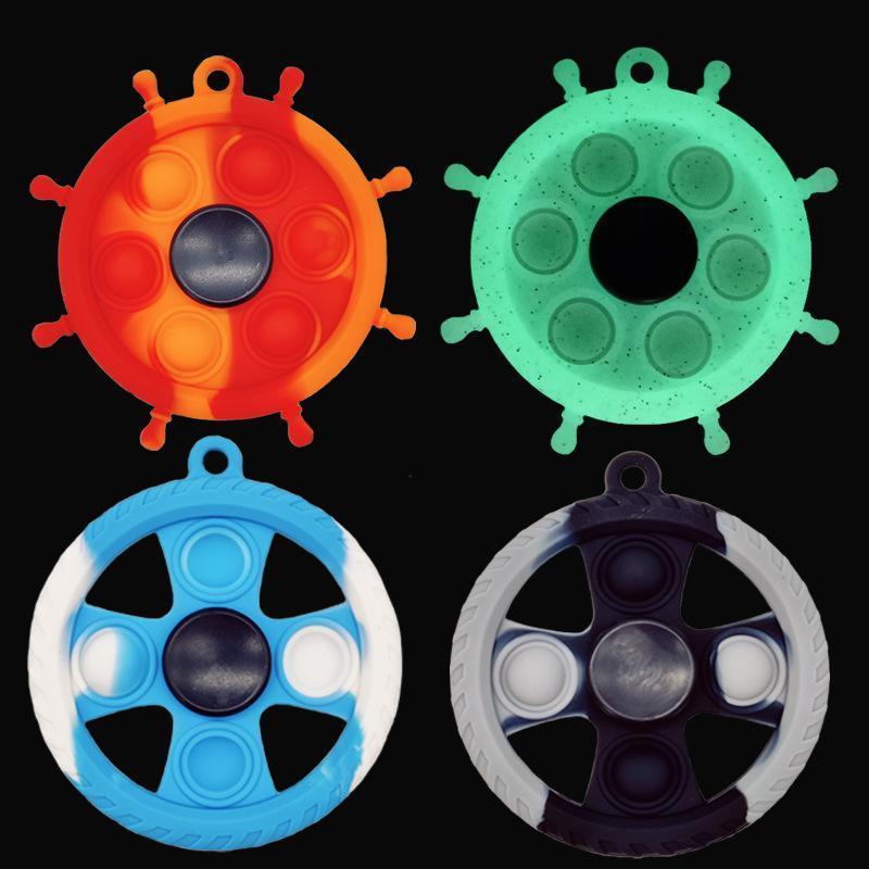 decompression toys of bubble gyro toy keychain finger bubbles gyroscope luminous styles