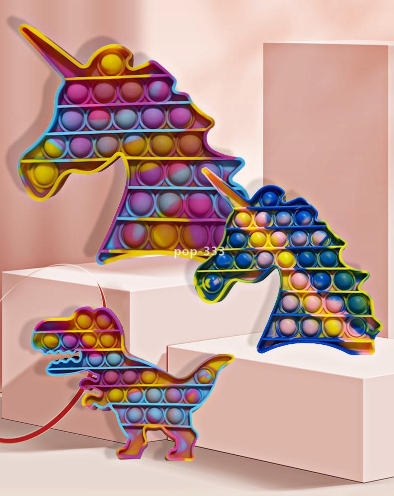 Dinosaur Unicorn Tie Dye Reversible Flip Push Bubble Fidget Toy Autism Special Needs Stress Reliever, Squeeze Sensory Surprise wholesale