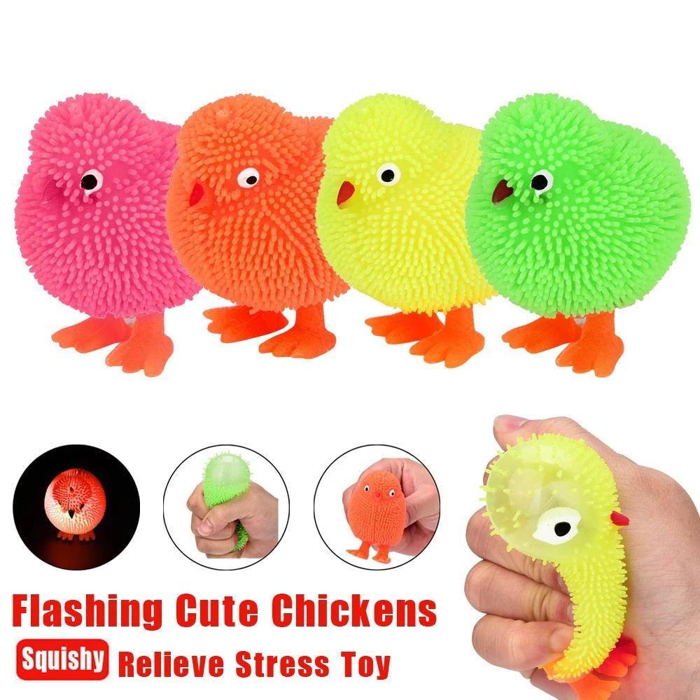 2pc Pink fidget toys Daze Lovely Novelty Flashing Chickens Squidgy Sensory Toy montessori Antistress Activity Play Ball