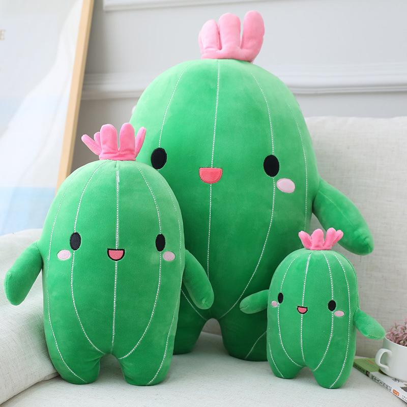 25cm Green Cactus Plush Toys Cute Stuffed Animals Soft Dolls Home Decoration Birthday Gifts High Quality