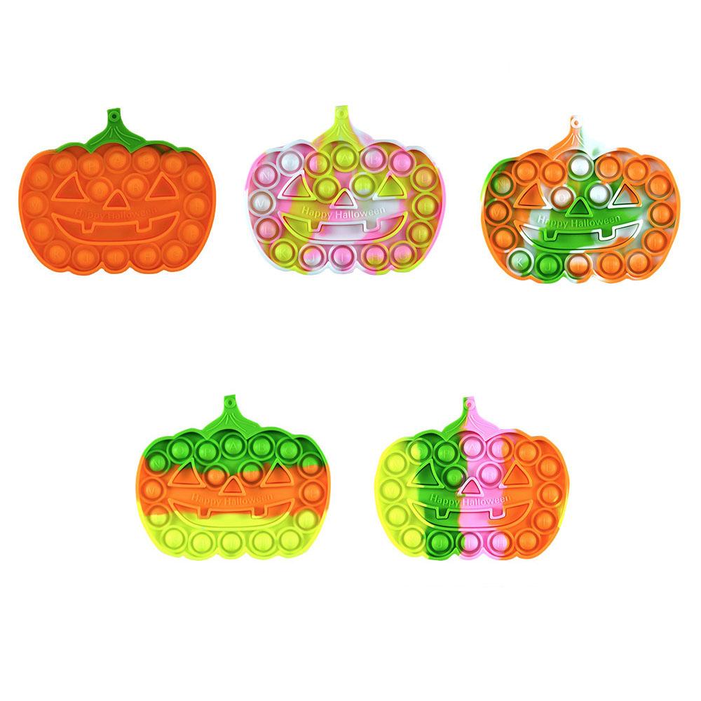 Colorful Halloween Pumpkin Push Fidget Toy Sensory Push Bubble Fidget Sensory Toy Autism Special Needs Anxiety Stress Reliever for Students Office Wor
