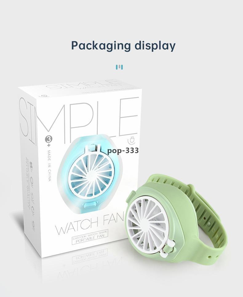 2021New fancy toy Children s watch USB mini charging lazy student kids small fan outdoor portable little handheld Recharge fans creati