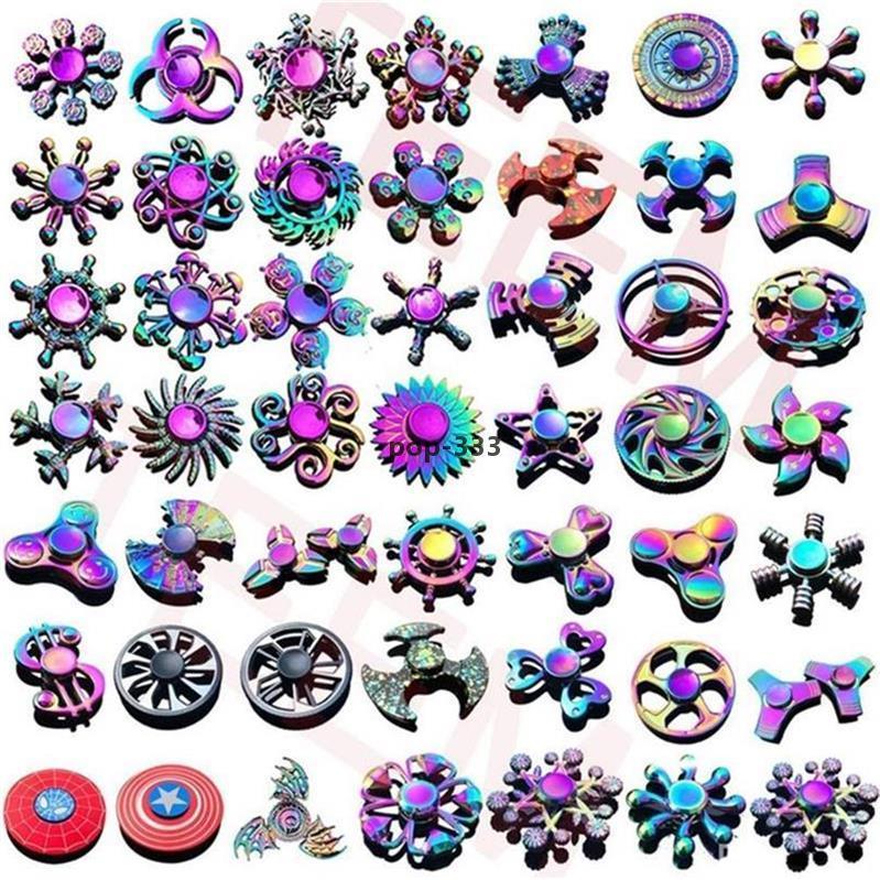 120 types spinner toy Rainbow hand spinners Tri-Fidget Metal Gyro Dragon wings eye finger toys spinning top handspinner witn box