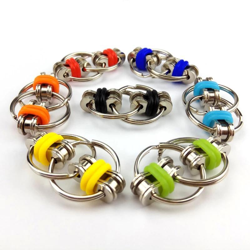 2021 Metal Puzzle Chain Fidget Toy For Autism Antistress Set Anti Stress Relieve Adhd Hand Spinner Key Ring Sensory Toys