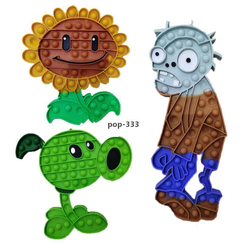 2021 Zombies Fidget Toy Rainbow Decompression Silicone Push Bubble Sensory Finger Puzzle Board Stress Relief Desktop Toys