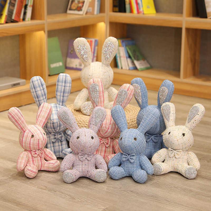 Linen Colors Creative Decorations Ornaments Stripes Plaid Amorous Bunny Unique Models Plush Toys Dolls Birthday Gifts Christmas H1025