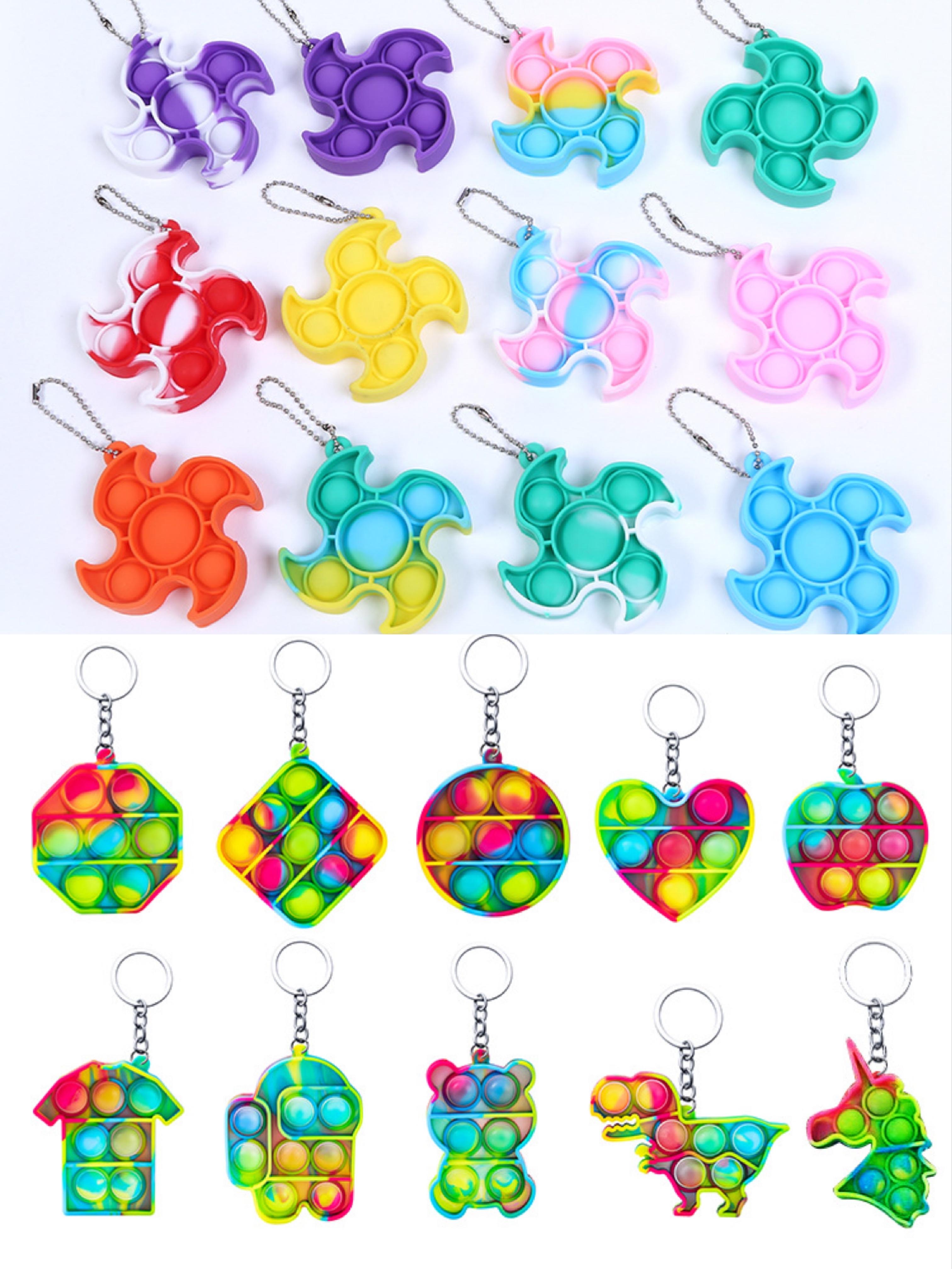 Push Bubble Antistress Toys Tie-dye, macarons Adult Kids Sensory Toy Autism Special Needs Stress Reliever Various styles wholesale