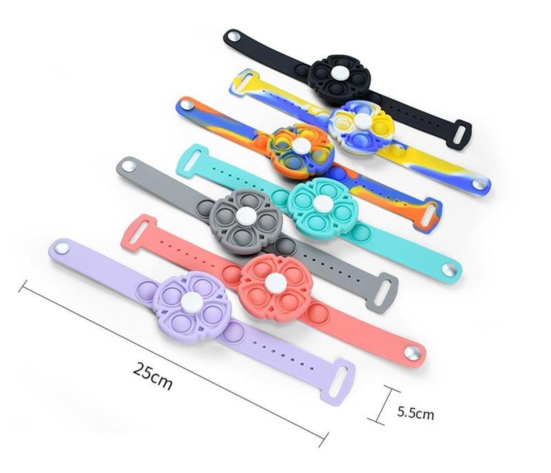 Decompression Fidget Toy The Silicone Bracelet Wristband Spinning Top Press Puzzle Finger Toys Novelty & Gag Gift Toys
