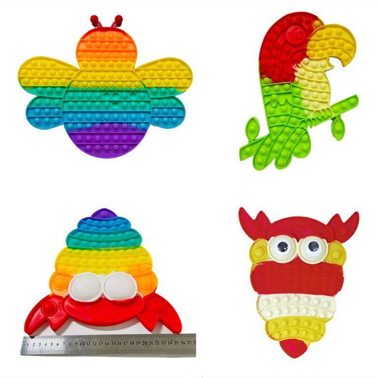 Fidget Decompression Toys About 30cm Size Animals-shaped Characteristic Popper Bubble Fingertip Sensory Toy for Children Gifts