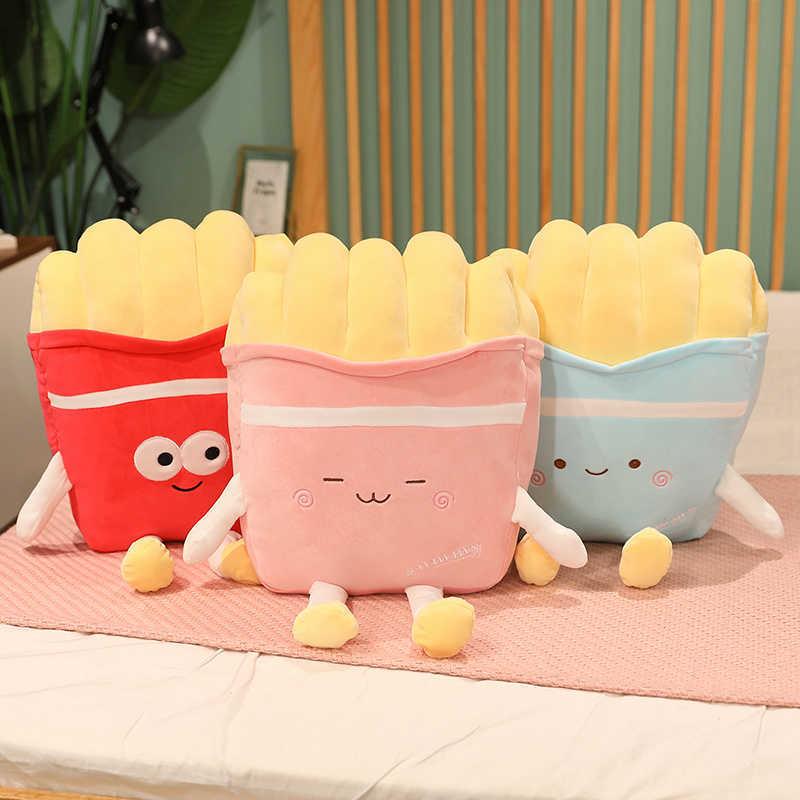 3 Colors Delicious French Fries Plush Toys Plush Pillow Stuffed Plush Food Girl Christmas Gifts Toys for Children Home Decor H1025