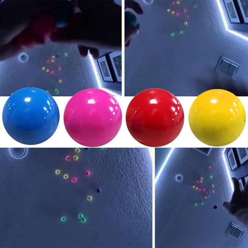 Chirstmas Child toy Stress Relief Sticky Ball Ceiling Balls Stick To The Wall And Fall Off Slowly Squishy Glow Toys Gifts