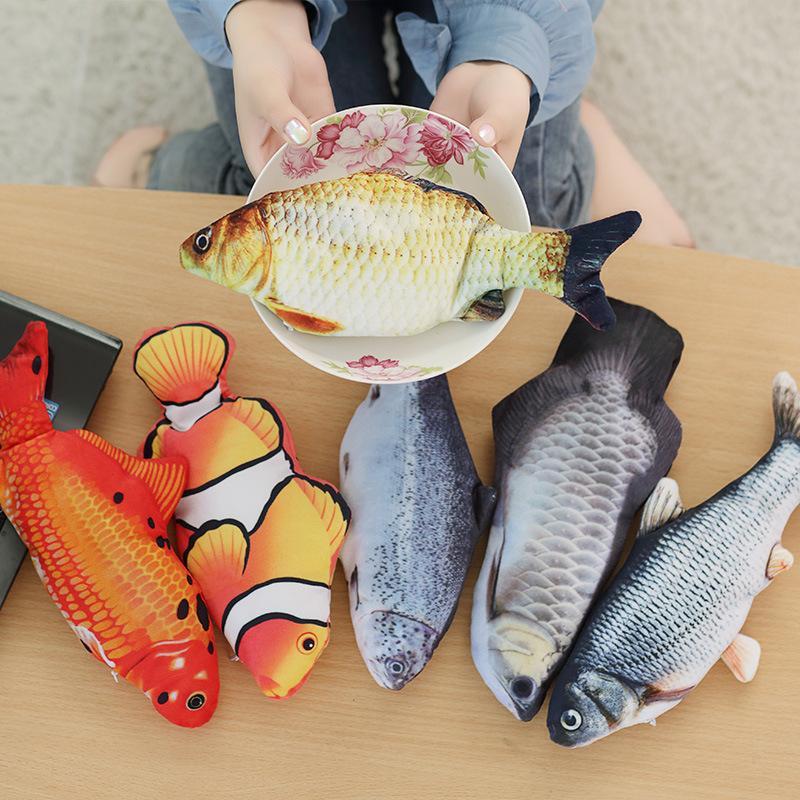 LED simulation electric fish toy with sound tail will beating pet plush jumping gift