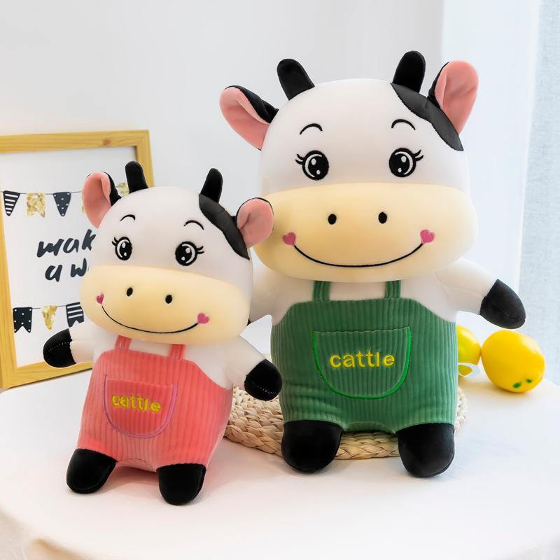 30cm Kids Toy Plush Toys Pink Green Plush Cattle Toy Stuffed Animals Soft Lucky Doll Plush Toy Mascot Dolls Gifts