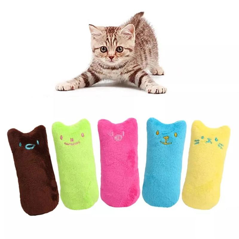 Dolls Teeth Grinding Catnip Toys Funny Interactive Plush Pet Kitten Chewing Vocal Toy Claws Thumb Bite Cat mint For Cats