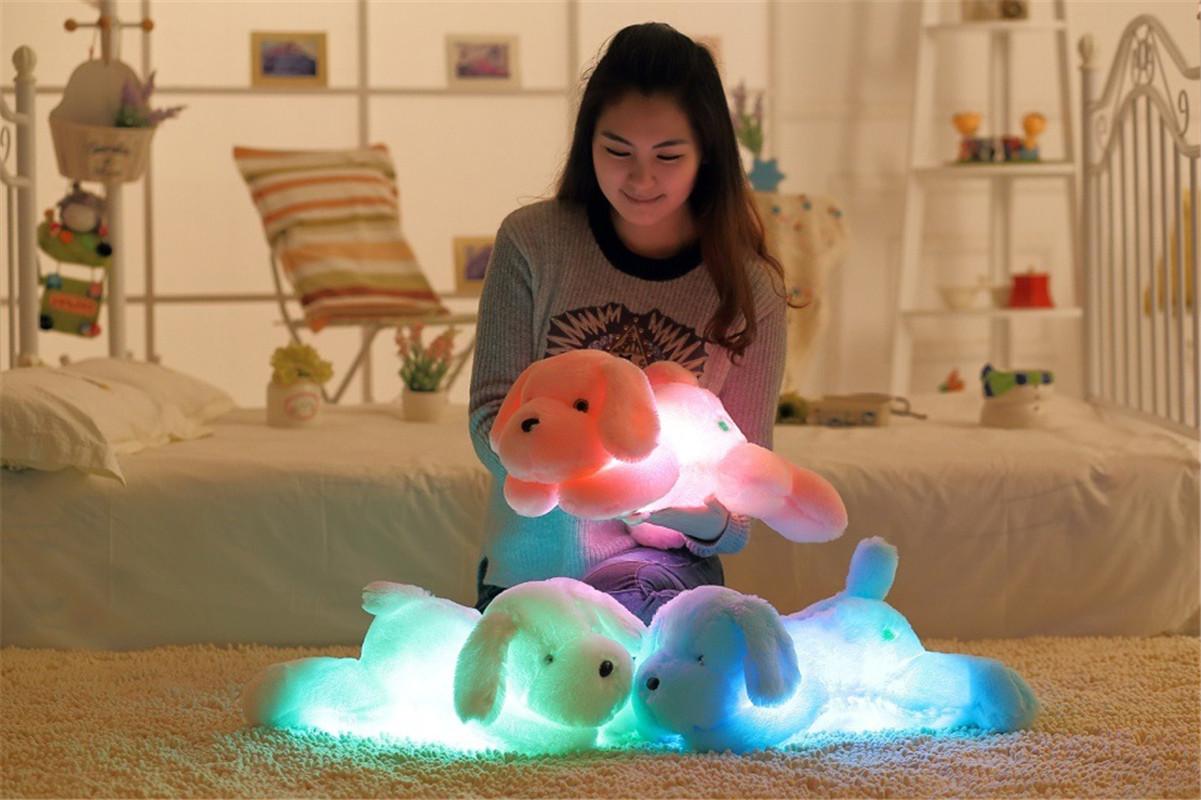 50cm leucht hund plüsch puppe bunte LED glowing hunde kinder spielzeug für mädchen kidz geburtstag geschenk