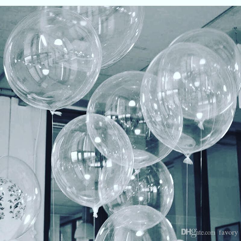 50pcs No Winkles Transparent PVC Balloons 10/18/24 inch Clear Bubble Helium Globos Wedding Birthday Party Decor Helium Balaos Kid Toys Ball