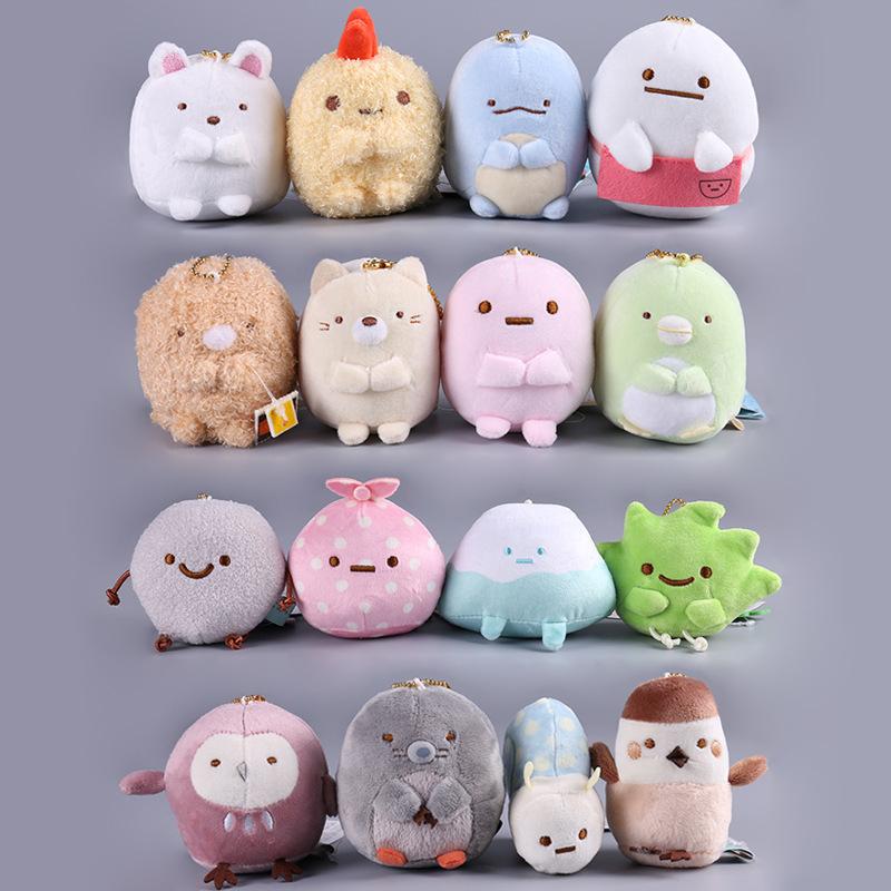 16pcs/Lot San-X plush pendants sumikko gurashi plush doll Keychain toys stuffed plush toy 8cm NORB-001