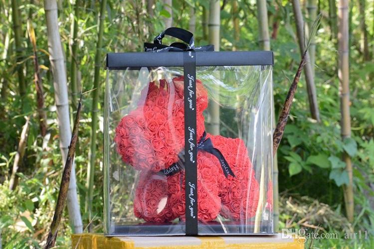 Dropshipping Rabbit and Dog Rose Soap Foam Flower Artificial New Year Gifts for Women Valentines Gift with box