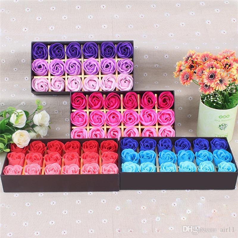 18Pcs Scented Rose Flower Petal Bath Body Soap Wedding Party Gift Best Valentine s Day gift