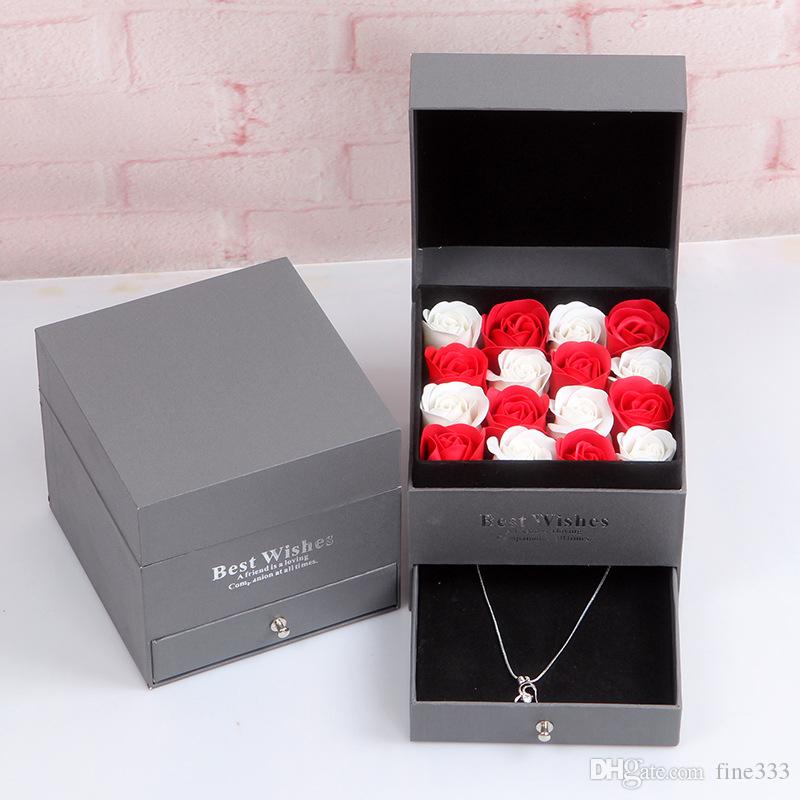 Valentine s Day Love You Rose Flower Gift Box Flower Package Gift Case Jewelry Box Storage Bag
