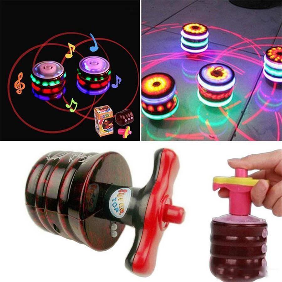 Music Gyro Peg-Top Spinning Brinquedo Funny Kids Toy Classic UFO Gyroscope Laser Color Flash LED Light gift