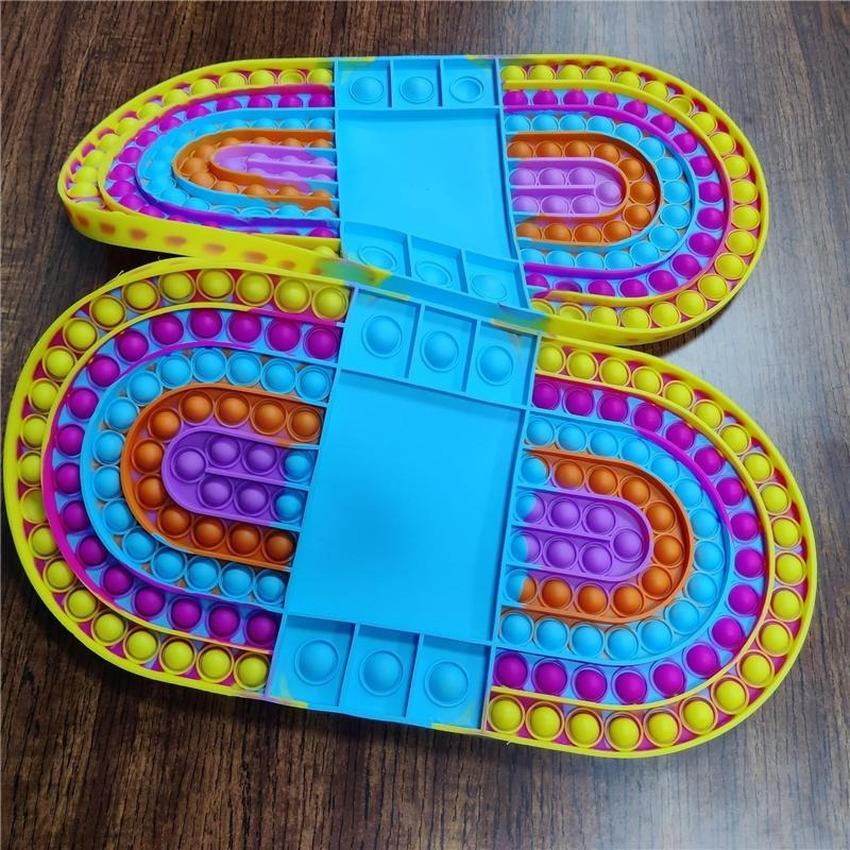 40*20cm Runway Fidget Toys Push It Bubble Sensory Autism Special Needs Stress Reliever Squeeze Decompression Toy for Kids Family