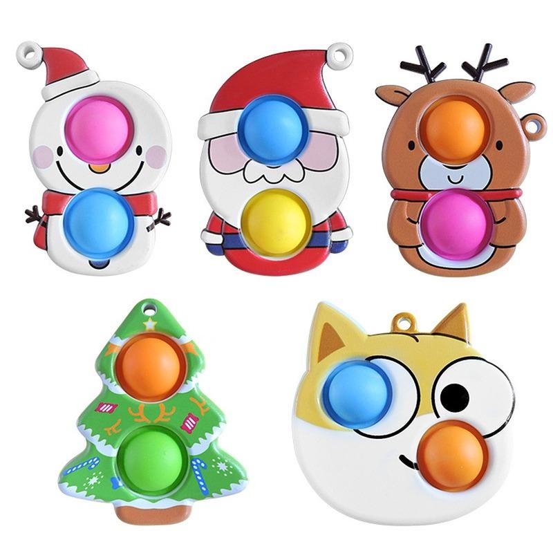 Fidget Toy Are Suitabler Adult Kids Random Bubble Mini Christmas Tree Keychain Silicone Sensory Squishy Stitch Toys