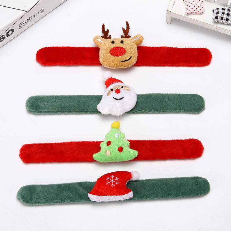 Christmas Clap Circle Toys Kids Favor Gifts Santa Claus Christmas Birthday Party Decor Theme Bracelet
