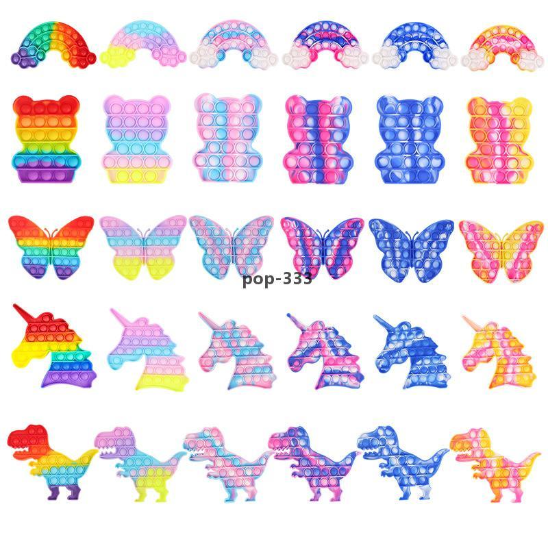 Tie-dye rainbow butterfly cubs unicorn dinosaur spaceman Sensory Toy Autism Special Needs Antistress Reliever Fidget toys Surprise wholesal