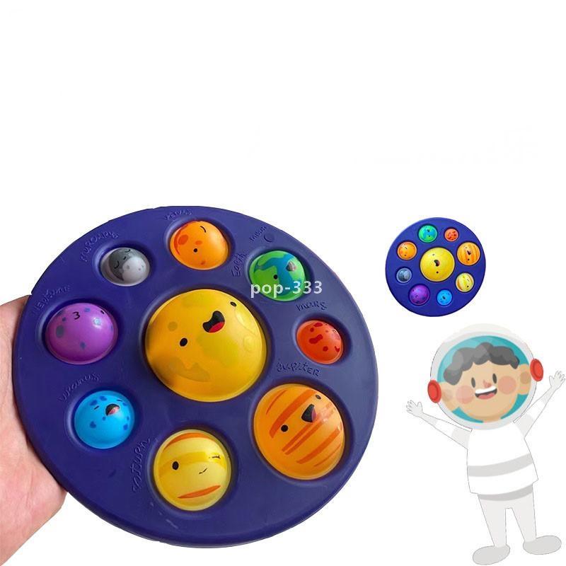 Eight planet Fidget Toys Push pioneer Early education decompression finger pressing bubble Children bathroom toy