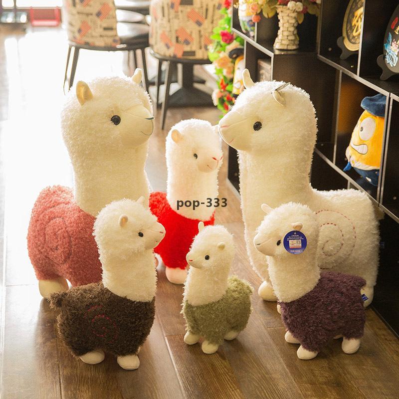 Alpaca Soft Plush Toys 28/38/46/55/65/80/100cm Llama Arpakasso Stuffed Animal Kawaii Cute for Kids Christmas present 6 colors