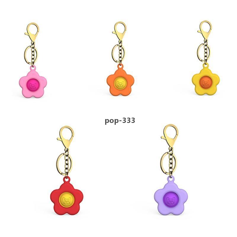 Decompression Fidget Toys Cute keychain its mini bowknot flowers toy animal charm trinket car key holder Halloween gift