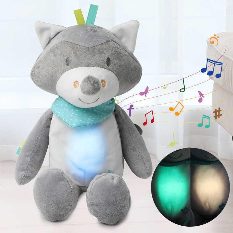 Kids Soft Stuffed model Sleep LED Lighting Stuffed Animal Led Night Lamp Plush Toys With Music Light Baby Toys For children gift H1025