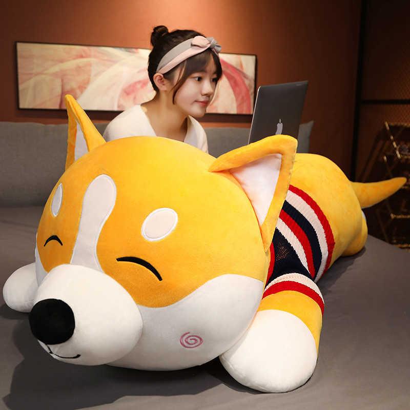 Large Dog Doll Plush Toy Shiba Inu Dog Doll Girl Dormitory Sleeping Pillow To Comfort The Doll H1025