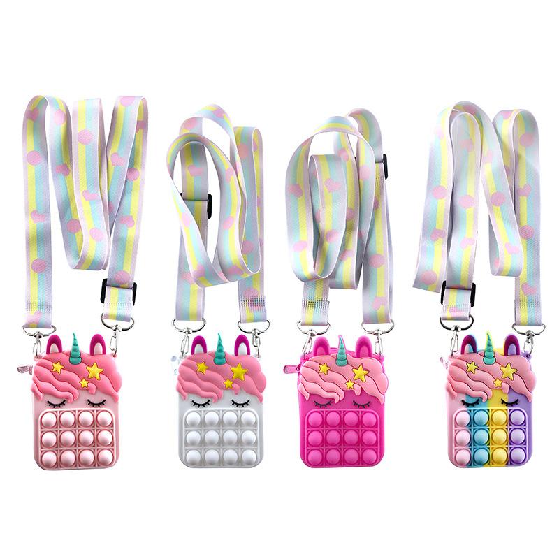 Fidget Toys Sensory Christmas halloween Color unicorn coin purse Push Bubble Tie dye Anti Stress Educational Children Adults Decompression Toy Surpris