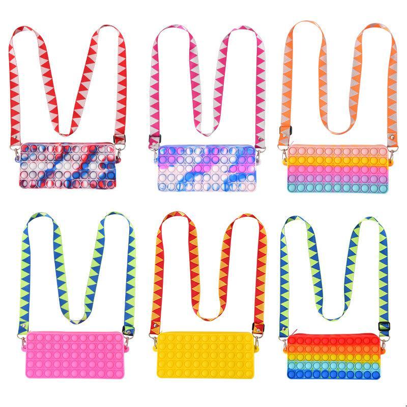 Fidget toys Bubble Toy Coin Purse Rodent Pioneer Messenger Bag Shoulder Bags Finger Decompression Bubbles Handbag
