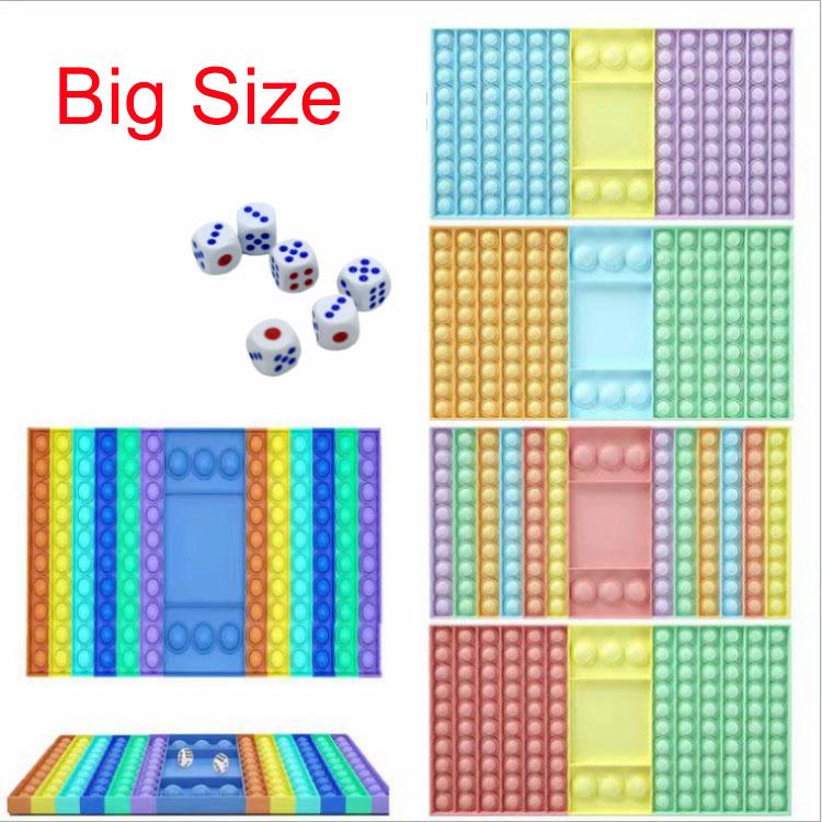 Big Game Rainbow Chess Board Decompression Toy Push Bubble Popper Fidget Sensory Toys Stress Relief Interactive PartyGame SensoryToys