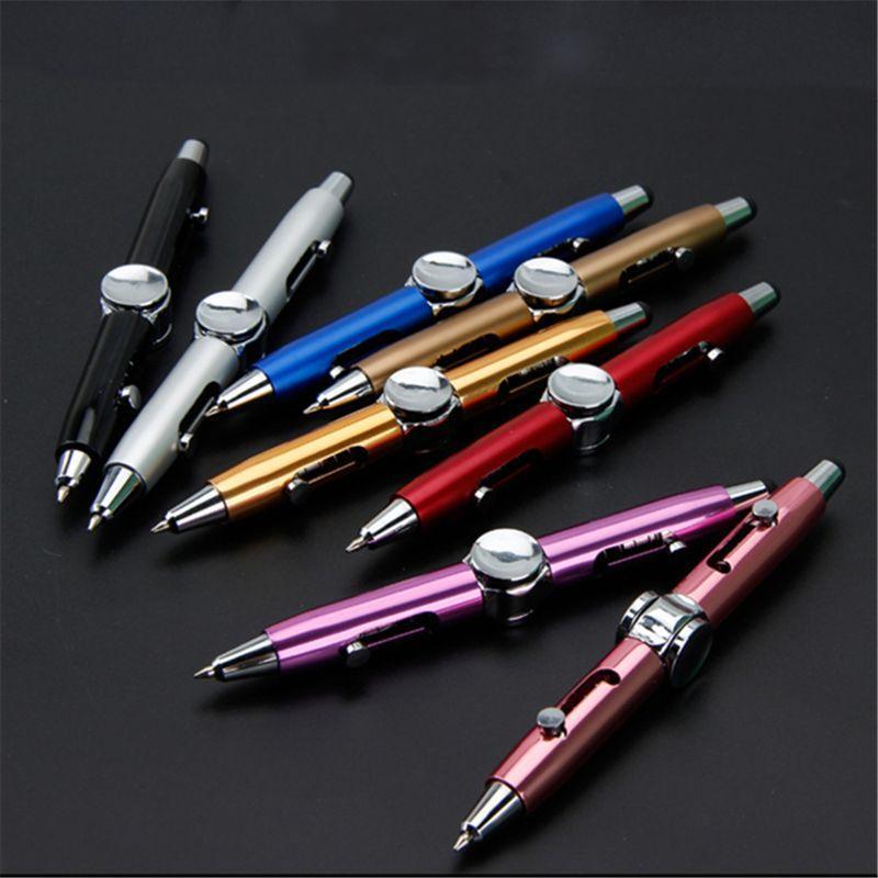 Decompression Multi-function Finger toys Glow Gyro Pen Fidget Toy Rotary Puzzle Thinking Gyros Pens Metal Ball