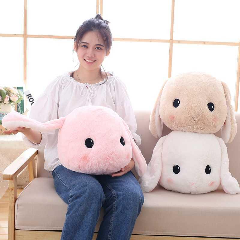 40cm Holland Lop Big Head Long Ears Rabbit Soft Cushion Pillow Comfort Baby Kids Sleep Bunny Rabbit Stuffed Animals Plush Toys H0910 H1025