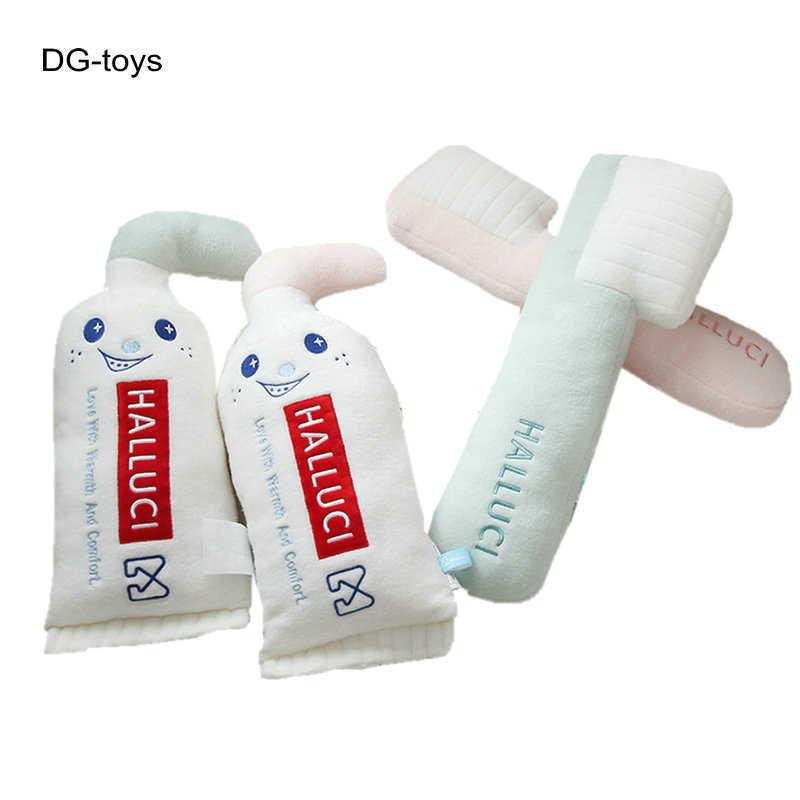 Toothpaste Toothbrush Plush Toy Pillow Stuffed Dentist Clinic Gift Throw Pillow Take care teeth Cushion gift for Kids Sofa Decor H1025