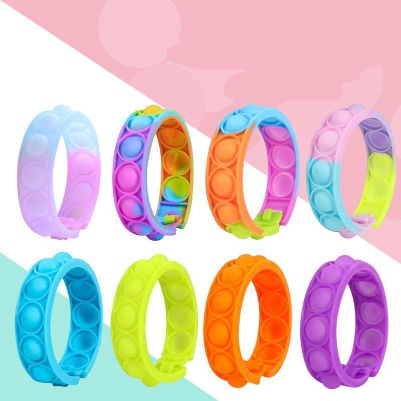Bracelet Press Decompression Bubble toy Photosensitive Color Change Puzzle Sensory For Kids Vent Toys