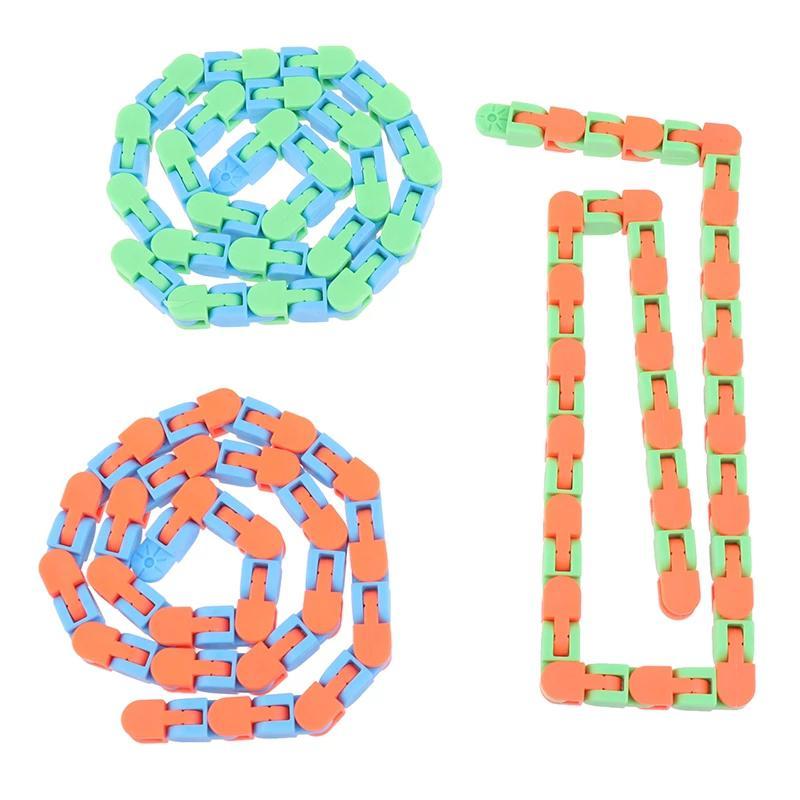 1Pcs Chain Wacky Tracks Snap Click Fidget Toys Anti Stress Kids Autism Snake Puzzles Classic Sensory Antistress Toy