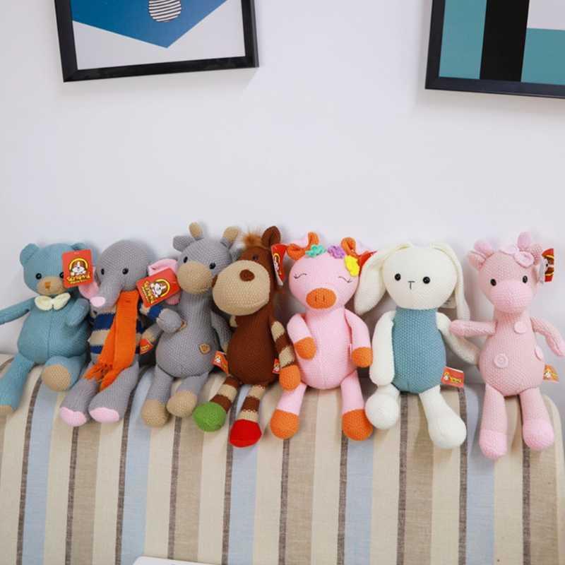 Soft Plush Animal Doll Supplies PP Cotton Cute Animal Design Interactive Toy Infant Gift for Baby Accompany Dolls H1025