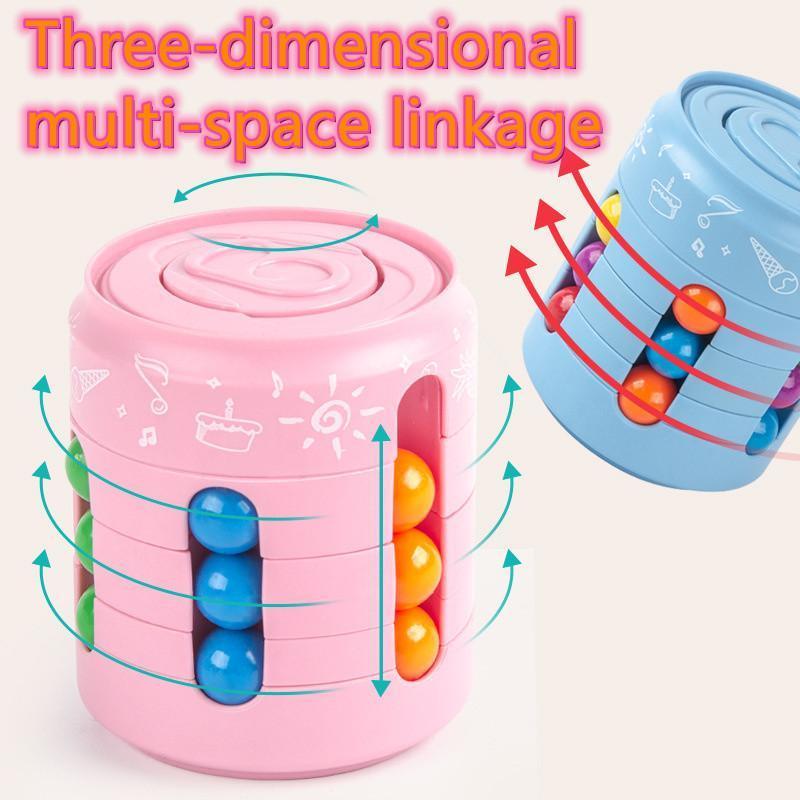 Decompression outdoor Toy Coke Rubik s Cube With box Finger Top Toys Children s Creative Fun Funs Can Magic Bead Intellectual Rotating Game