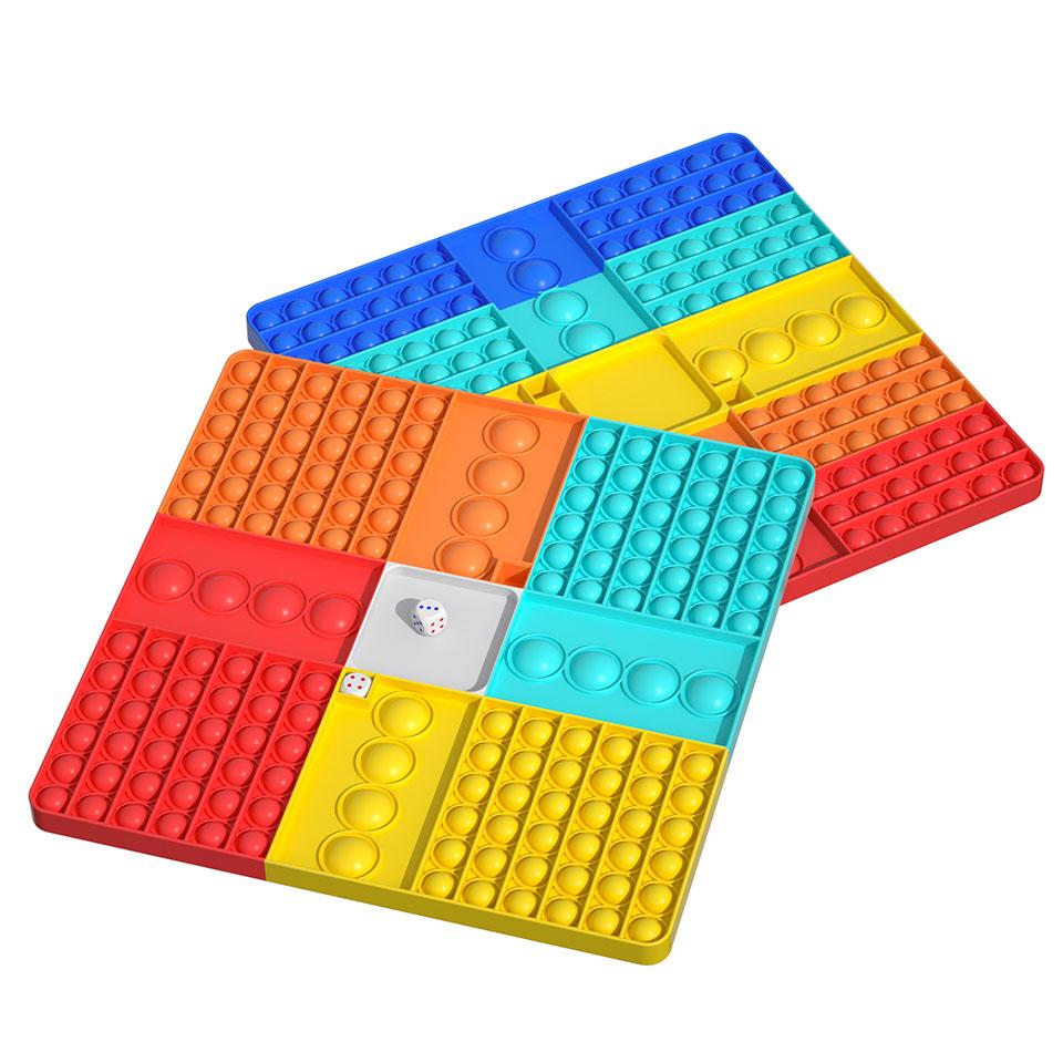 31cm Big Game Rainbow Chess Board Decompression Toy Push Bubble Popper Fidget Sensory Toys Stress Relief Interactive PartyGame SensoryToys