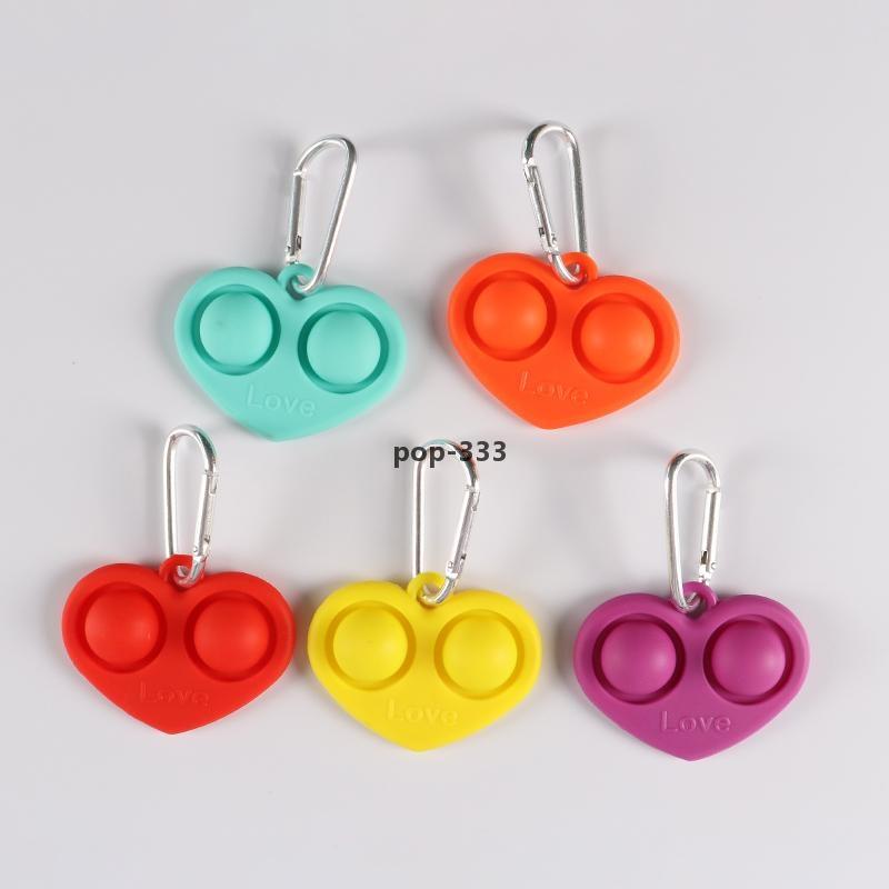 Fashion Mini Fidget Toys Keychian Push Bubble Fingertip Sensory Anti Stress Toy Christmas gifts